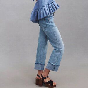 NEW (NWOT) Pistola High-Rise Straight Leg Button Front Cuffed Jeans Size 26